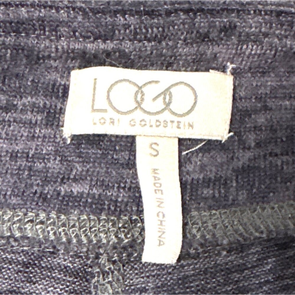 Lori Goldstein LOGO Womens Jogger Pants S Heathered Navy With Ankle Zip Longe - Picture 4 of 8